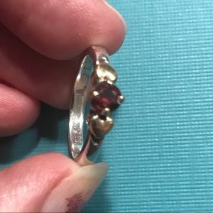 James Avery retired gold hearts with garnet ring